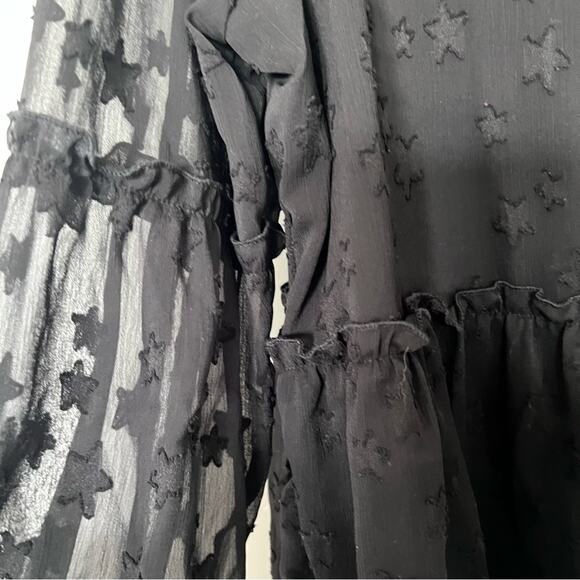 NWT TRIBAL JEANS Black Ruffle Blouse w/ Tassels Size XL - Picture 5 of 15